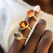 Hexagonal Burnt Orange Tourmaline Ring
