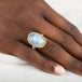 Moonstone Oval Ring in Sterling Silver and 18k Gold