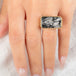 Tourmalated Quartz Ring in Sterling Silver and 18k Gold