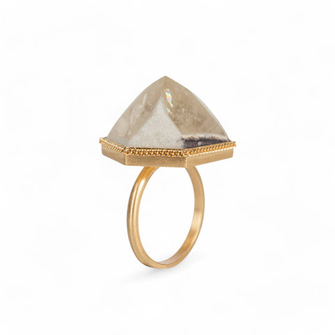 Faceted Mozambique Quartz Ring