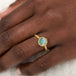 18k Gold Boulder Opal ring on model