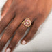 18k Gold Watermelon Tourmaline ring on model