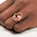 18k Gold Watermelon Tourmaline ring on model