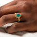 18k Gold Boulder Opal ring on model