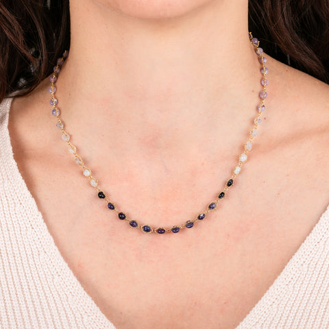 Woven Ombré Amethyst Necklace