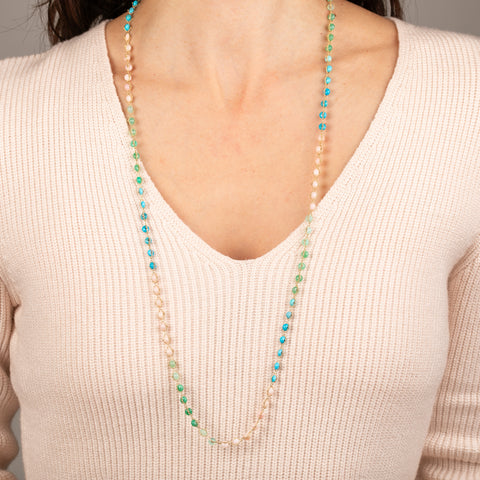 Woven Necklace in Pastel Spring Colors