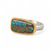Opalized Wood Ring in Sterling Silver and 18k Gold