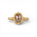 Gold ring with a brown diamond on a white background