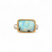 Aurora Boulder Opal Ring in Sterling Silver and 18k Gold