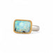 Aurora Boulder Opal Ring in Sterling Silver and 18k Gold