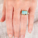 Aurora Boulder Opal Ring in Sterling Silver and 18k Gold