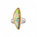Handmade boulder opal ring with 18k gold bezel and sterling silver band
