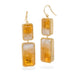 Citrine gemstone earrings with 18k gold bezels on white background
