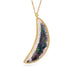 Handcrafted Mexican Opal pendant necklace with a gold setting on a white background.