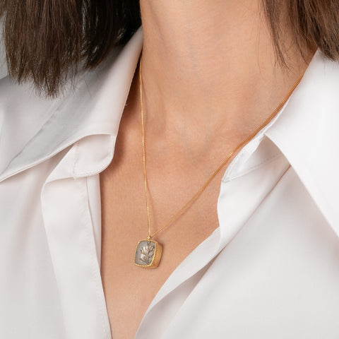 Dendritic Quartz Autumn Branch Necklace