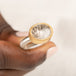 Fern Essence Dendritic Quartz Ring in Sterling Silver and 18k Gold