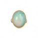 Ethiopian opal ring with a gold bezel and sterling silver band