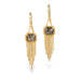 A pair of gold dangle earrings with natural colored diamond stones and cascading gold chain fringe, shown on a clean white background.