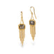 Mocha Diamond Gold Tassel Earrings
