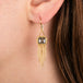 Mocha Diamond Gold Tassel Earrings