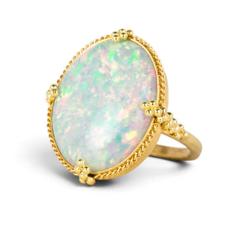 Large Oval Ethiopian Opal Ring