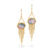 Opal Mirror Gold Tassel Earrings
