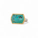 Peruvian opal ring with gold bezel and silver band