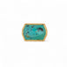 Peruvian opal ring with gold bezel and silver band