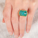 Peruvian opal ring with gold bezel and silver band