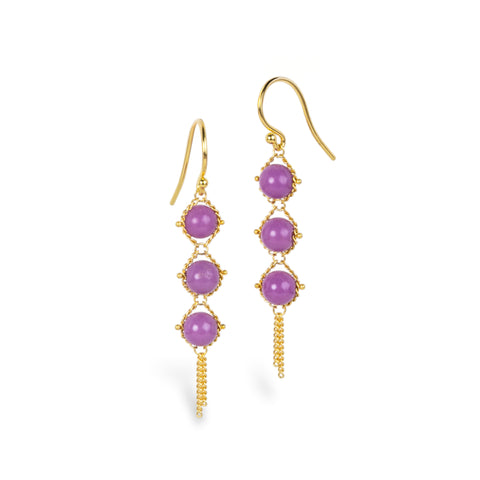 Textile Trio Earrings in Phosphosiderite