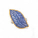 Carved Feather Tanzanite Ring in Sterling Silver and 18k Gold