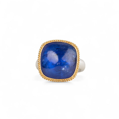 Tanzanite Ring in Sterling Silver and 18k Gold
