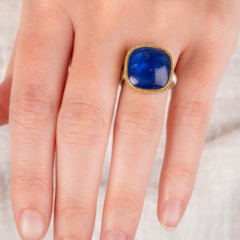 Tanzanite Ring in Sterling Silver and 18k Gold