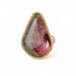 Watermelon Tourmaline Teardrop Ring in Sterling Silver and 18k Gold