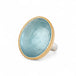 Aquamarine Ring in Sterling Silver and 18k Gold