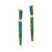 A pair of gold post earrings with Australian opal doublets, set against a plain white background.