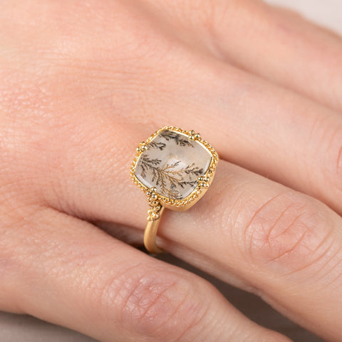 Autumn Fern Dendritic Quartz Ring