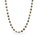 Gold necklace with black diamonds on a white background