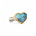 Boulder opal heart ring with a gold bezel and silver band