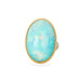 Ethiopian opal ring with gold bezel and sterling silver band