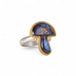 Boulder opal mushroom ring with gold bezel and silver band