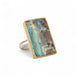 Boulder opal ring in 18k gold bezel and sterling silver band