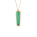 Australian Opal gemstone necklace with a gold setting against a white background