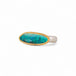 Boulder opal ring with an 18k gold bezel and sterling silver band