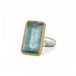 Faceted Aquamarine Ring in Sterling Silver and 18k Gold