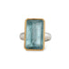 Faceted Aquamarine Ring in Sterling Silver and 18k Gold