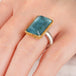 Faceted Aquamarine Ring in Sterling Silver and 18k Gold