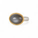 Grey Moonstone Ring in Sterling Silver and 18k Gold