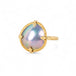 Gold ring with a mabe pearl on a white background