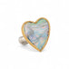 Handmade boulder opal heart ring with gold bezel and sterling silver band